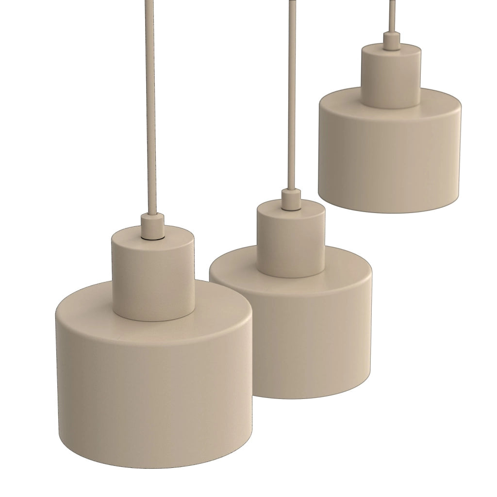 Lampada sospesa Parkla 3 luci beige acciaio E27 Luminex
