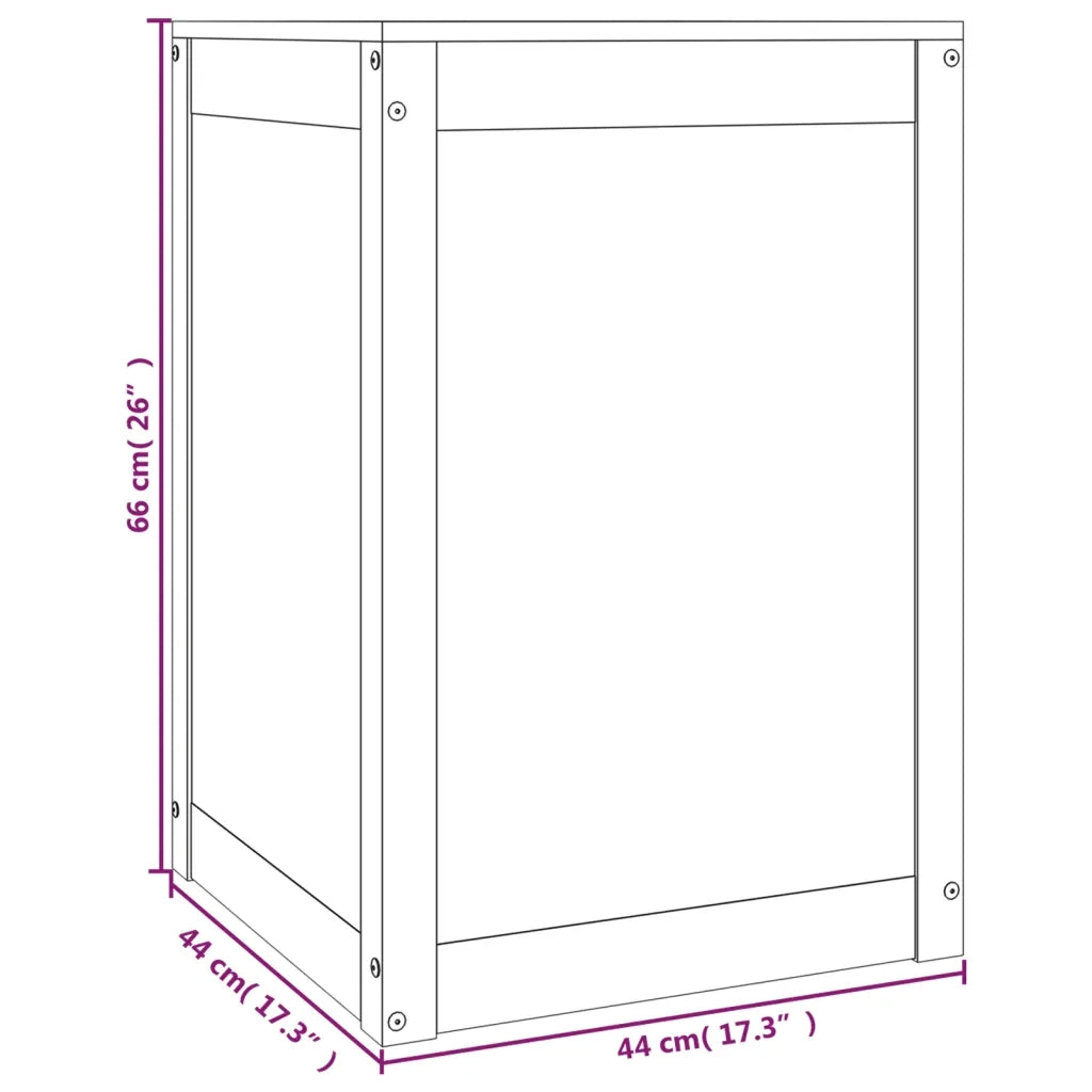 Contenitore per Bucato Ambra 44x44x66 cm Legno Massello Pino 823567