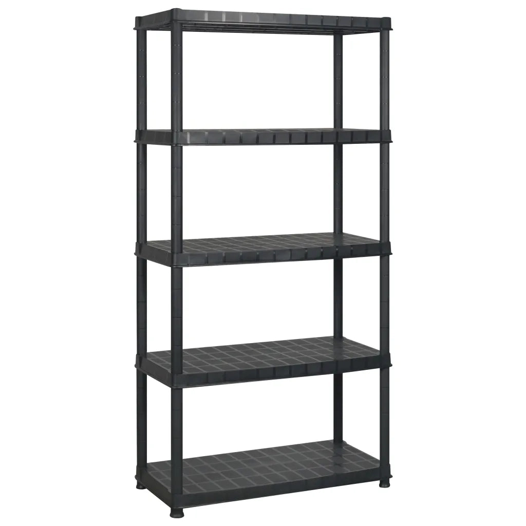 Scaffale a 5 Ripiani Nero 274,5x45,7x185 cm in Plastica 3059858