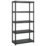 Scaffale a 5 Ripiani Nero 274,5x45,7x185 cm in Plastica 3059858
