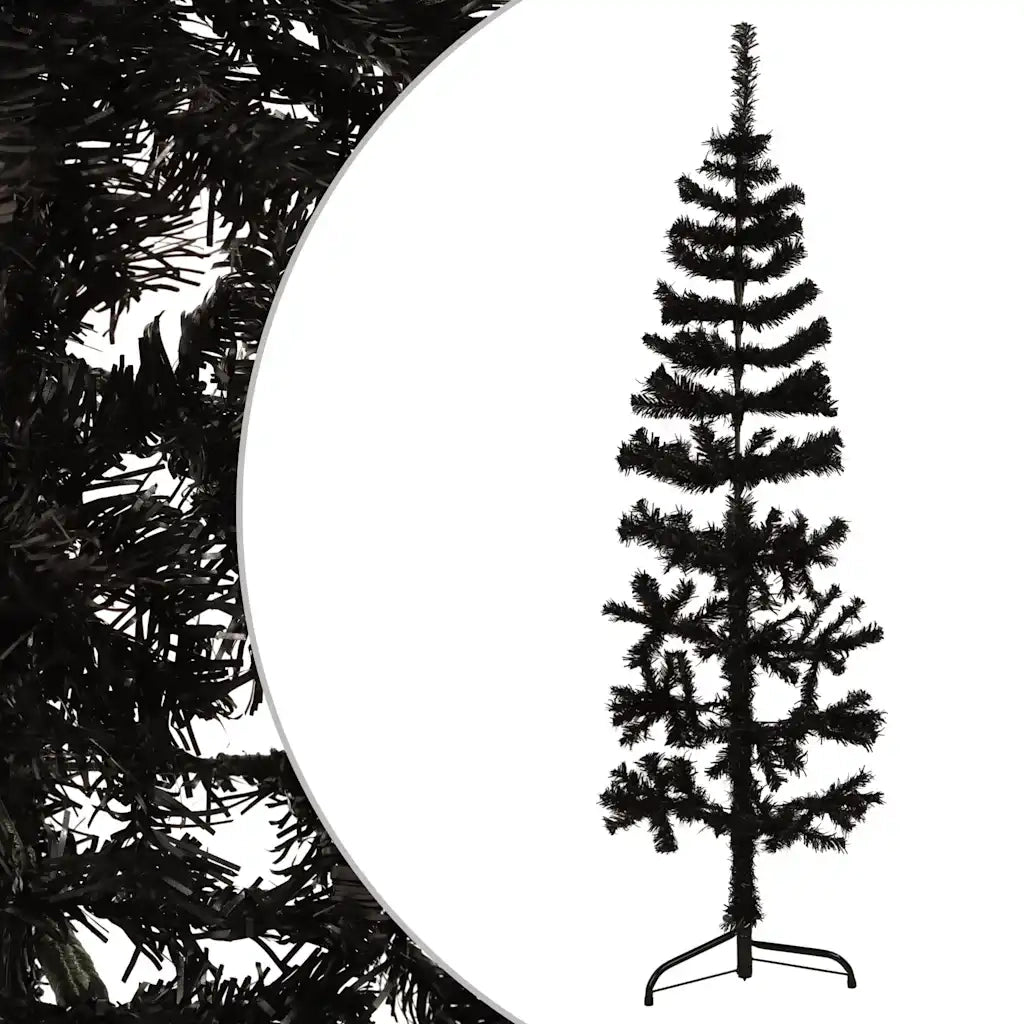 Albero Natale | Decorazioni natalizie Artificiale Sottile a Met¨¤ e Supporto Nero 150 cm