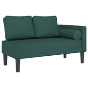 Chaise Longue con Cuscini Verde Scuro in Tessuto CFW2619087