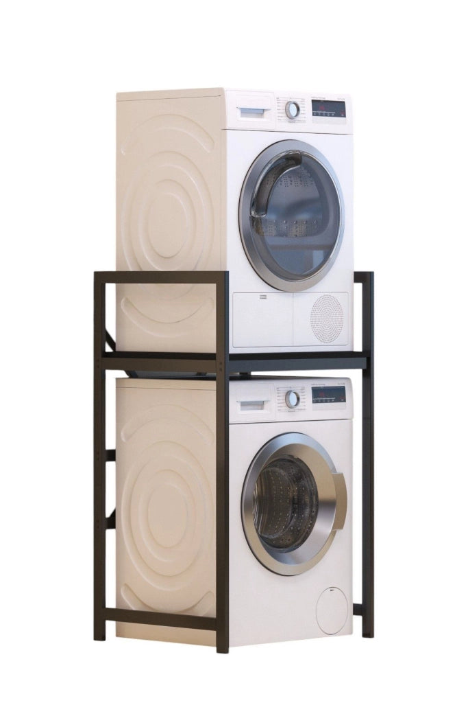 Mobile lavatrice "Junior" in metallo - 70 x 60 x 116 cm - Nero