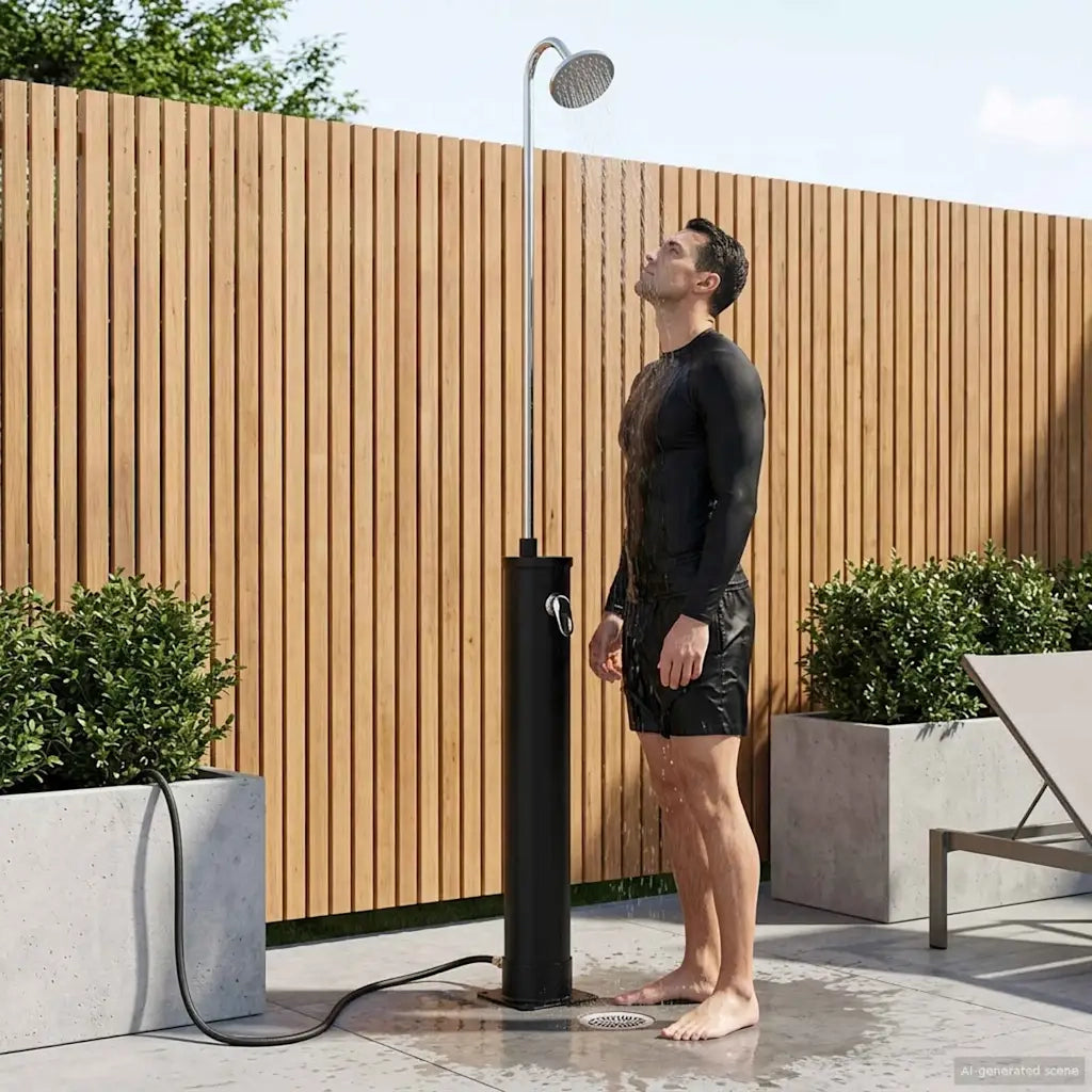 Doccia Solare con Testa Doccia PVC, ABS, Lega di zinco Nero 42039808