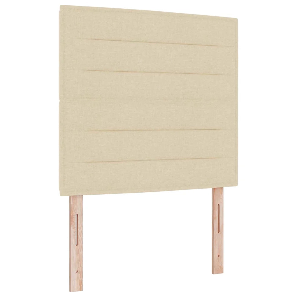 Letto a molle con strisce LED Crema 100 x 200 cm Tessuto 3343621
