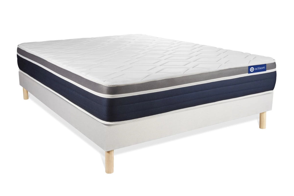 Kit rete e materasso matrimoniale Actiflex confort 160x195cm - Spessore : 26cm - Molle insacchettate e memory foam - Moderatamente rigido