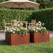 Vaso da giardino 2 pz Ruggine 60 x 60 x 30 cm Acciaio Corten 8005063