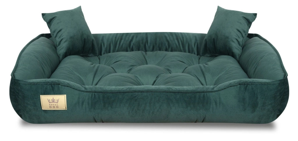 AIO FACTORY 100x75 cm Letto per cani in velluto verde scuro impermeabile