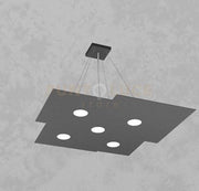 PLATE SOSPENSIONE 5 LUCI GRIGIO ANTRACITE 1129-S5-GA