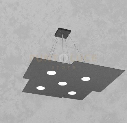 PLATE SOSPENSIONE 5 LUCI GRIGIO ANTRACITE 1129-S5-GA