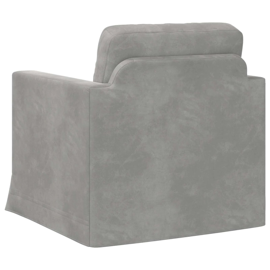 Divano Grigio chiaro 78 x 78 x 80 cm Velluto