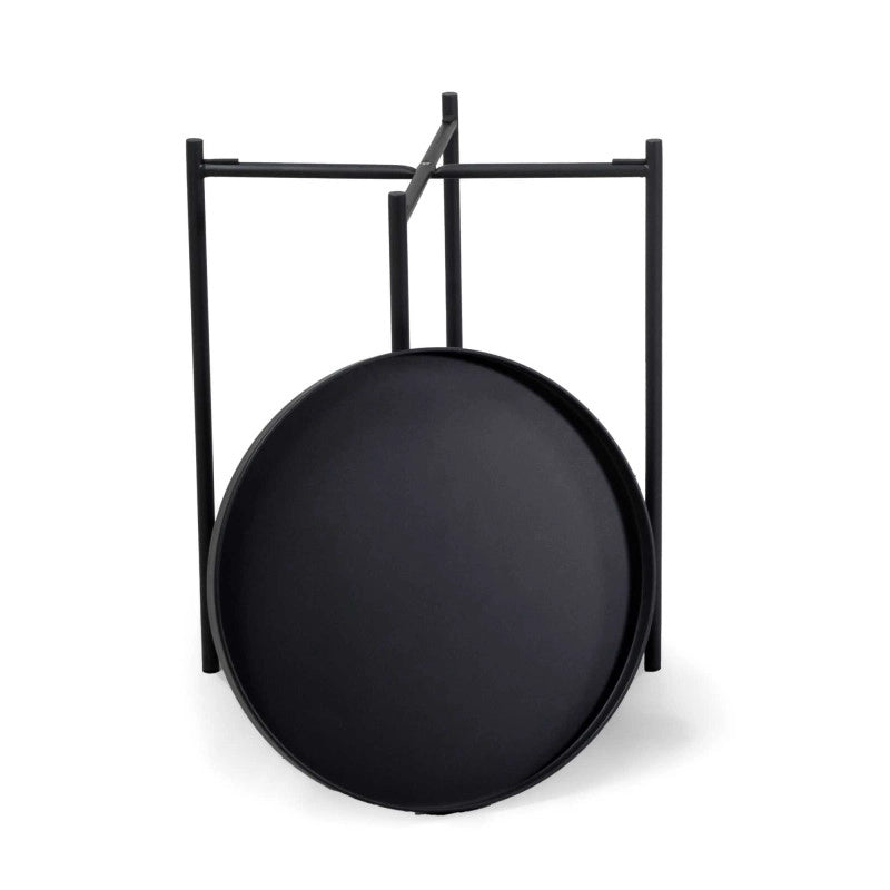 Tavolino Metallo Hiro Antracite Tondo 2piani Cm ø40h50