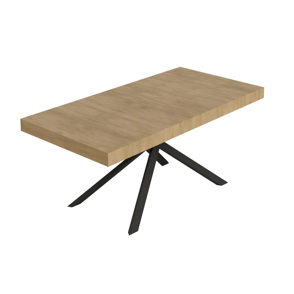 Tavolo Allungabile 200-304x90x77 cm Niket Quercia Natura Gambe Antracite