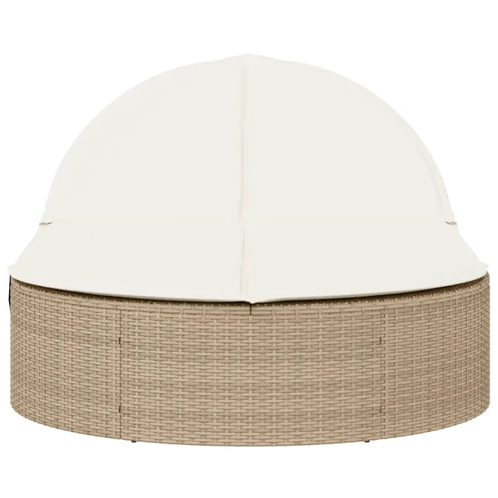 Lettino Prendisole | Sdraio da giardino | Lettino da sole con Cuscini Beige in Polyrattan