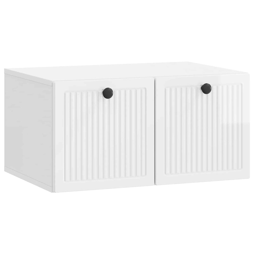 Mobile Porta TV da Muro-Credenza per TV sospesa Bianco Lucido 59,5 x 41 x 30 cm 758172