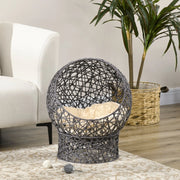 CESTO per gatti rialzato 50x50x60 cm Grigio con cuscino
