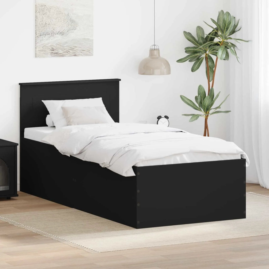 Struttura del letto Nero 90 x 200 cm Legno multistrato