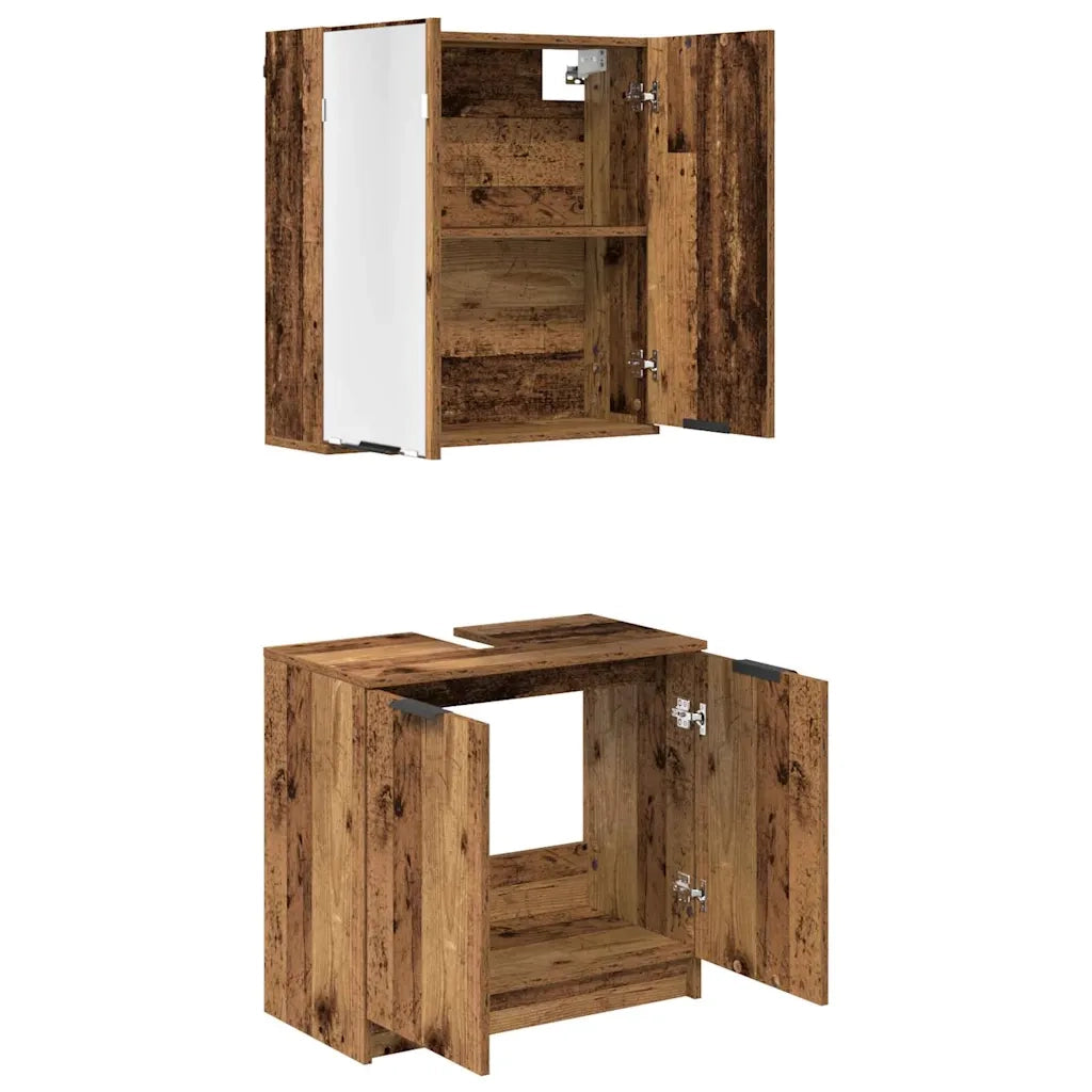 Set di Armadi da Bagno | Armadio da bagno Legno vecchio Legno multistrato