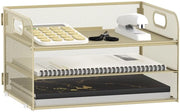 Organizzatore per carta 3 strati con maniglia, organizzatore per ufficio a rete, cassetto per lettere, organizzatore per cartelloni, cassetto per cartelle A10, giallo oro