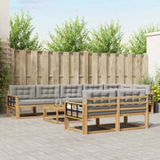 Set di divani da esterno 9 pz Bianco e Grigio Chiaro Poliestere 3386665