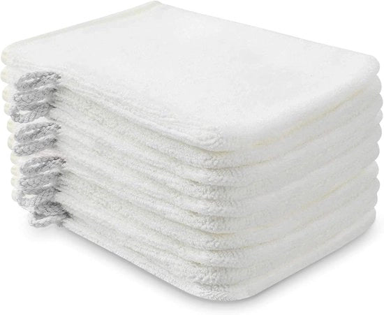 Set di 10 Microfibre Washand 15 x 21 cm Assorbente Bianco