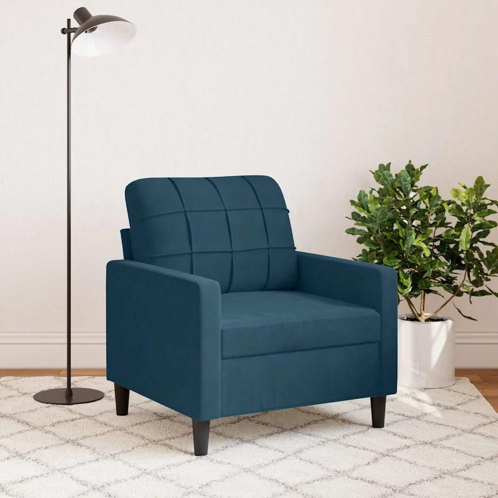 Poltrona | Sedia Relax Blu 60 cm Velluto