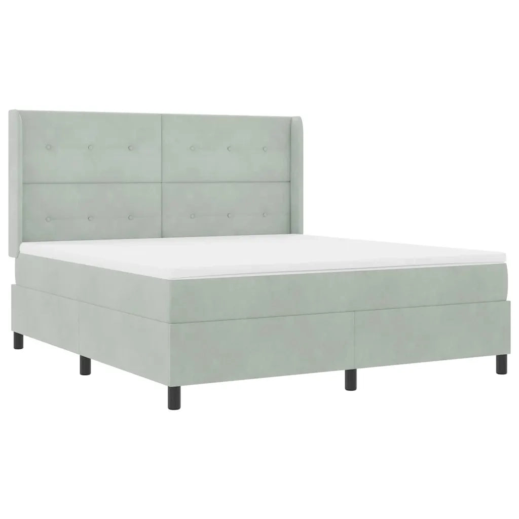 Letto a molle con testiera Grigio chiaro 180 x 200 cm Velluto 3343880