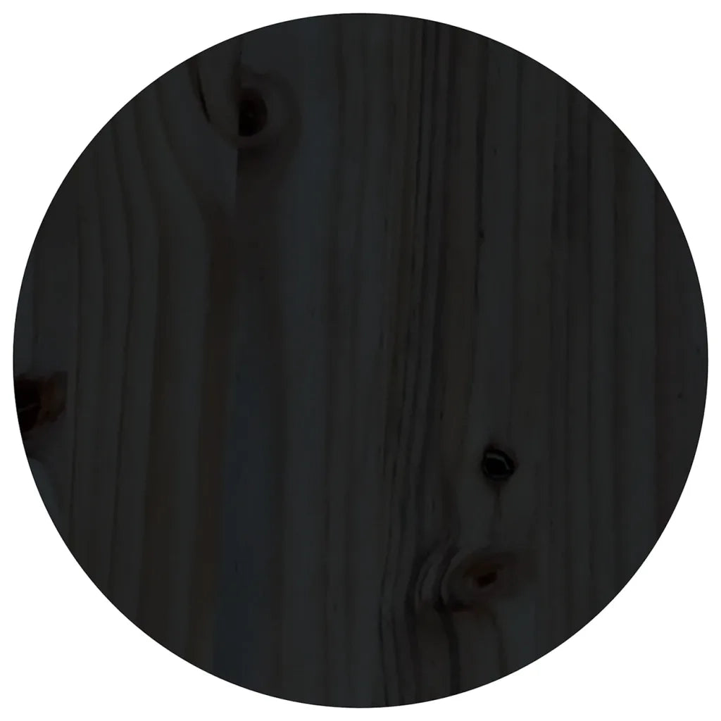 Tavolino da Salotto Nero Ø 35x35 cm in Legno Massello di Pino 822341