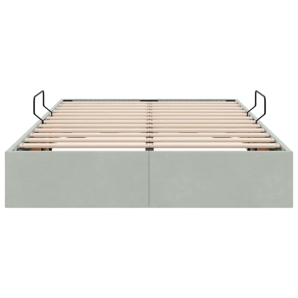 Letto ottomano Grigio Chiaro 120 x 200 cm Velluto 3442874