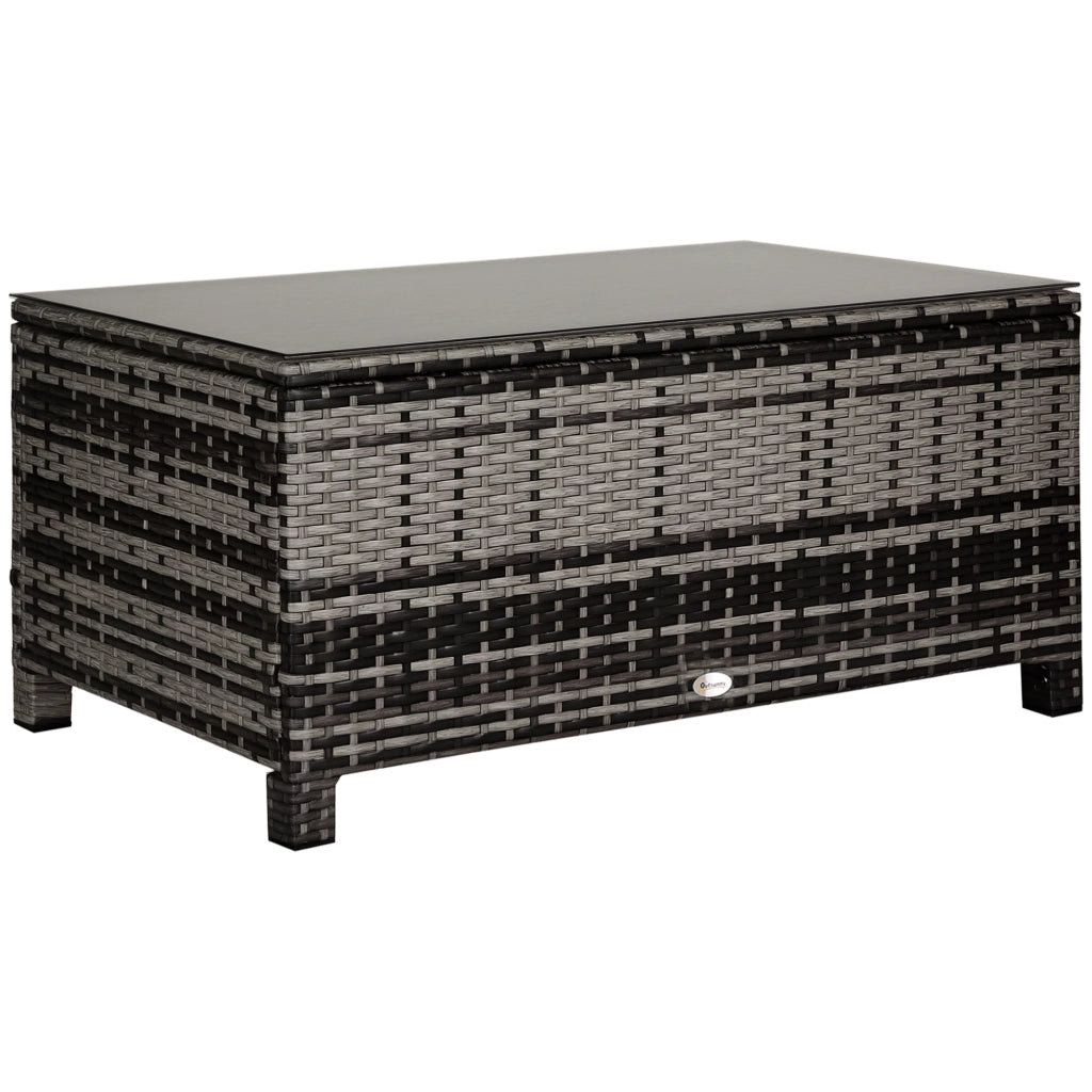 Tavolino da giardino ¨C Minimal ¨C Polyrattan grigio 85x50x39 cm