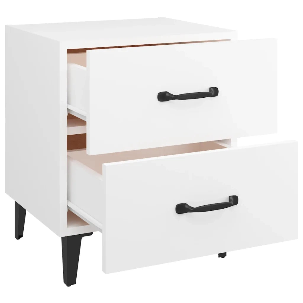 Set di 2 Comodini | Armadio da Notte | Mobiletto da notte Bianchi 40x35x47,5 cm