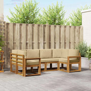 Set di divani da esterno con cuscino 6 pcs Naturale e Beige 3366891