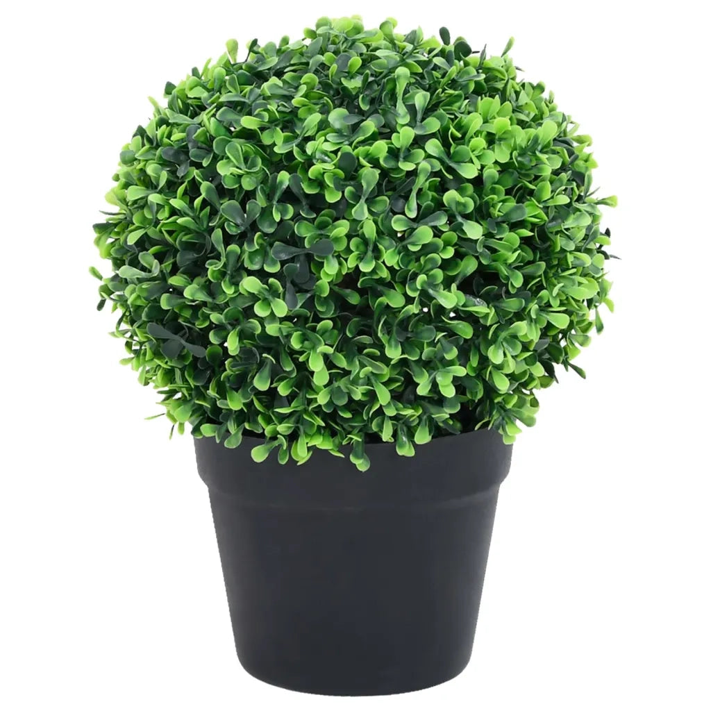 Piante di Bosso Artificiale 2 pz a Sfera con Vaso Verde 32 cm cod mxl 66349