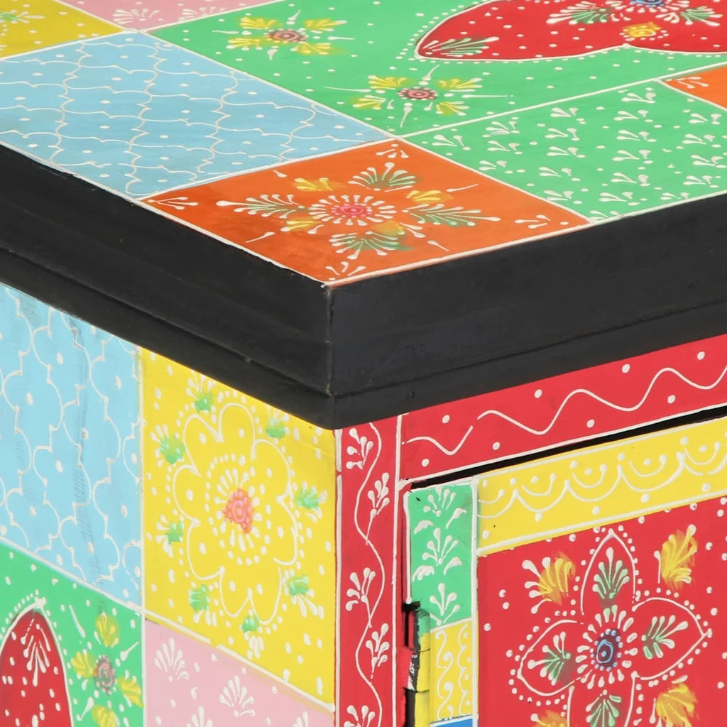 Mobile TV Multicolore 100 x 35 x 50 cm Legno di mango massello 4017571