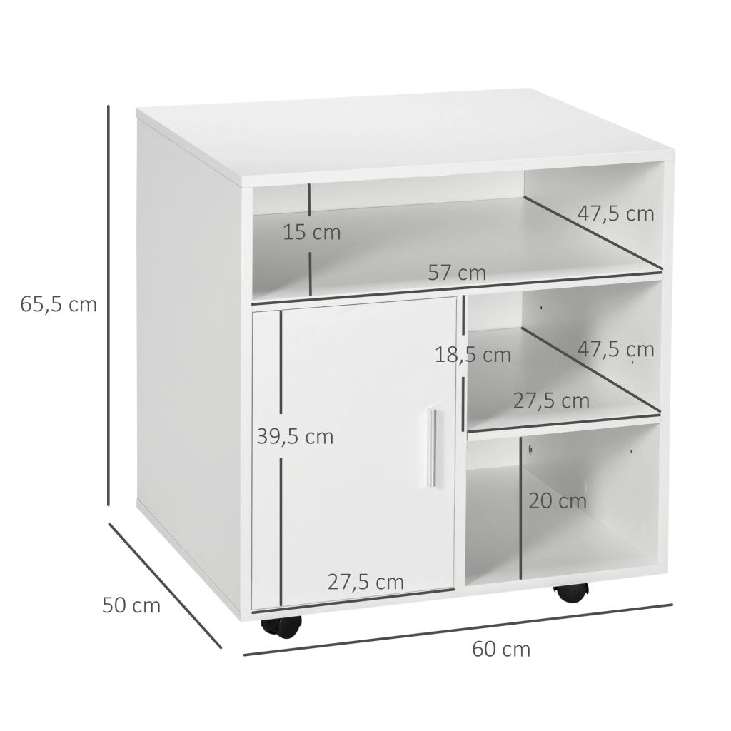 Scrivania con cassetti e scaffale ¨C Zephmum ¨C Bianco 90x50x75 cm