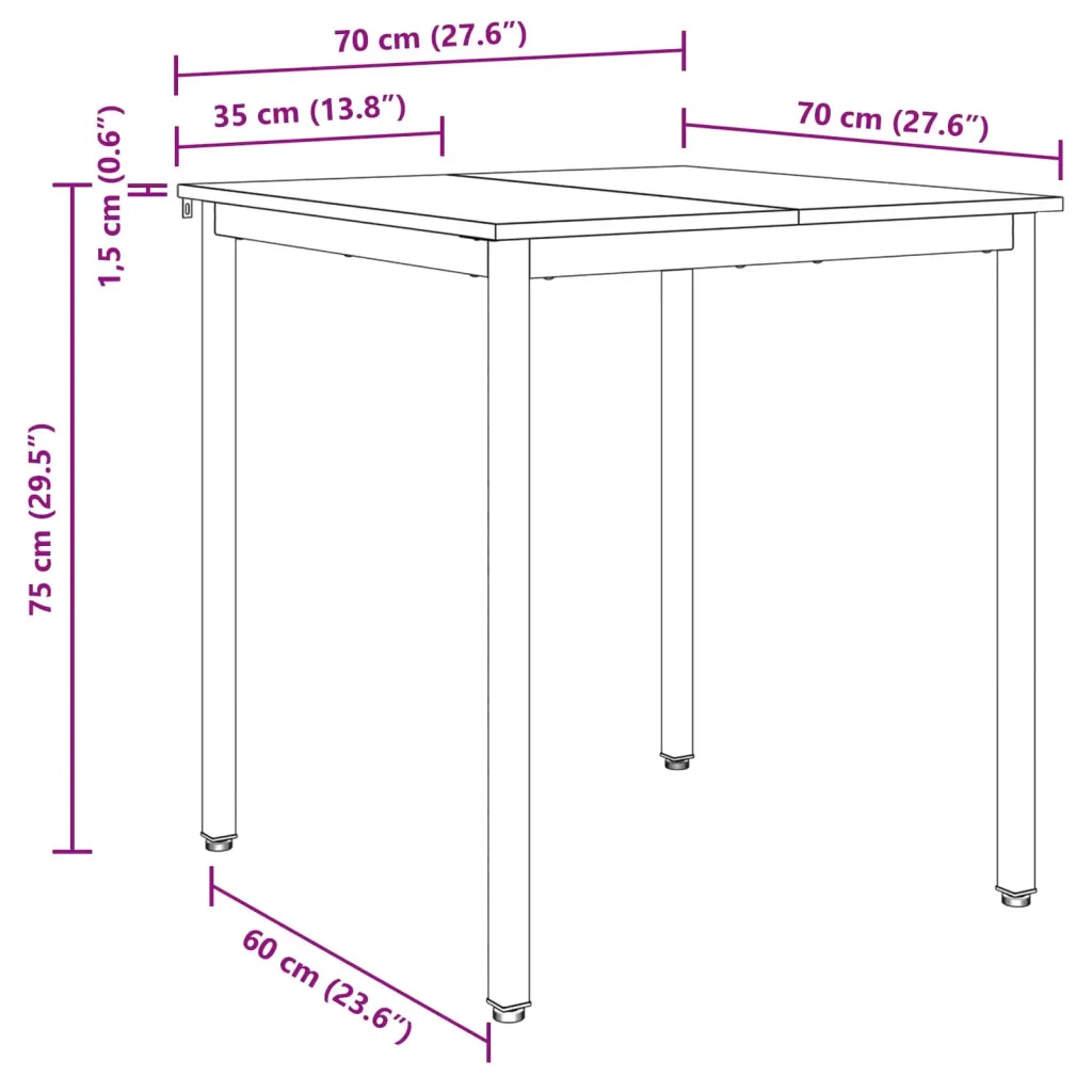 Tavoli da pranzo 70 x 70 x 75 cm Legno ingegnerizzato Quadrato 892624