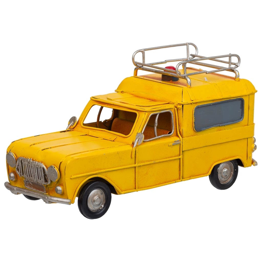 Auto in metallo giallo 17,5x7,5x9,5h