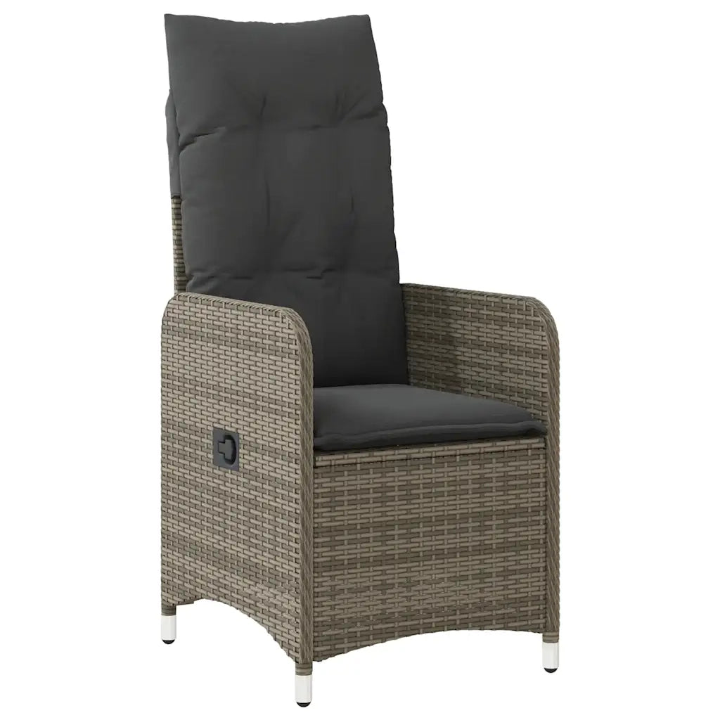Set Bistrò da Giardino 5 pz con Cuscini in Polyrattan Grigio 3277033
