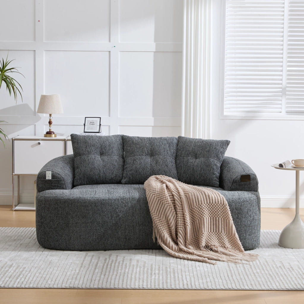 DIVANO 2 POSTI 164x92x60 cm Chenille Grigio