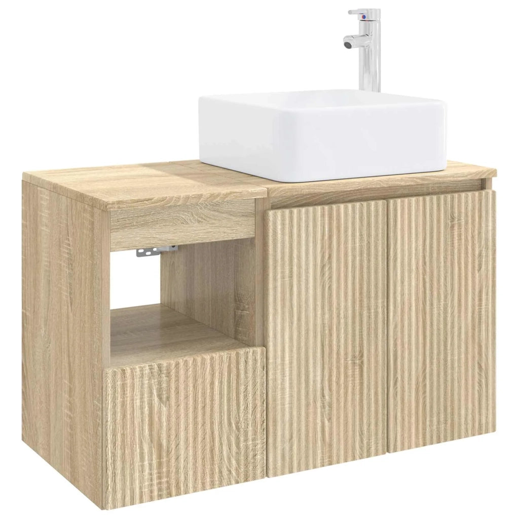 Set di mobili per il bagno 2 pz Rovere Sonoma 3404066