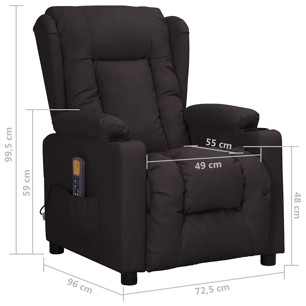Poltrona Massaggiante Nera in Similpelle 339075