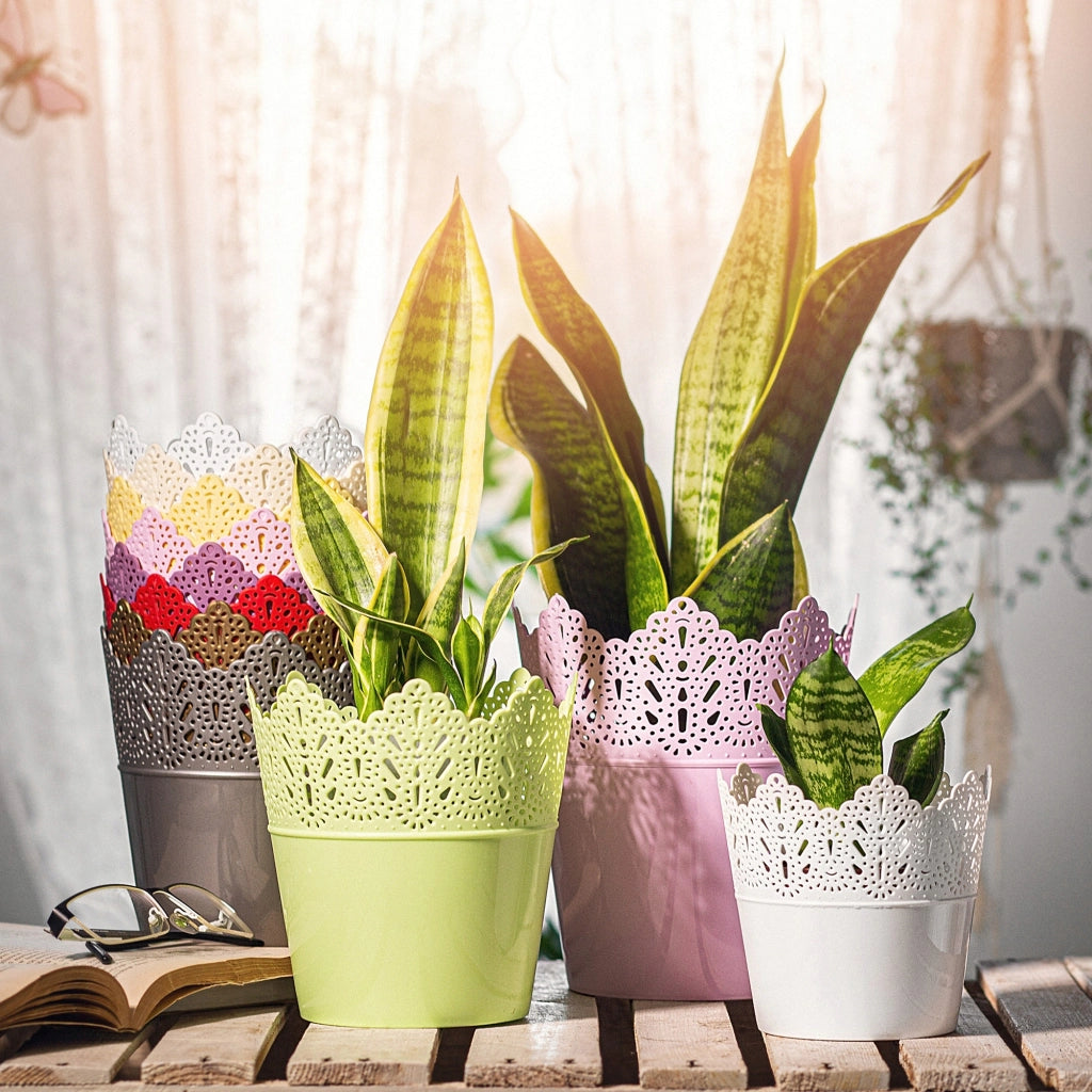 Vaso da fiori KADAX, vaso da fiori, coperchio, alto, in plastica, 16,5 cm, grigio