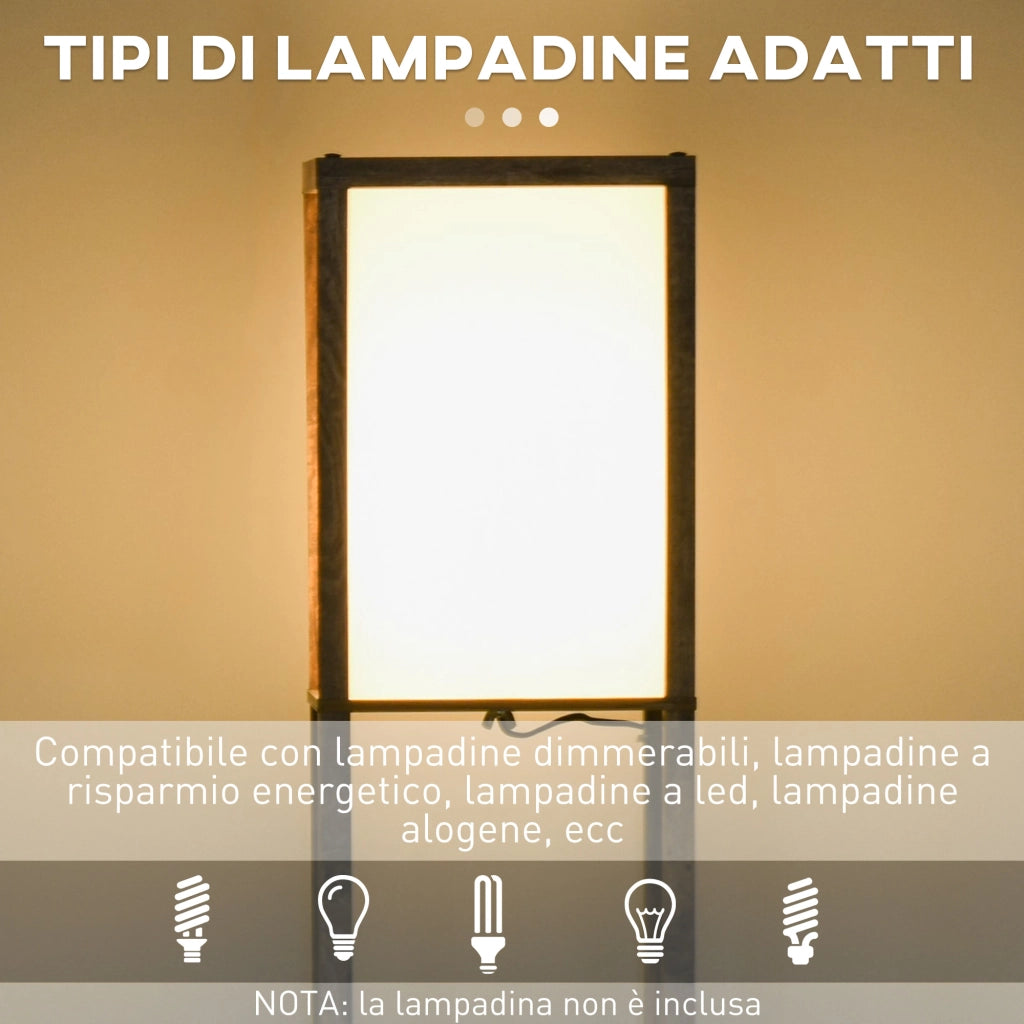Lampada da Terra con Mensole ¨C Minimal ¨C Legno 26x26x160cm