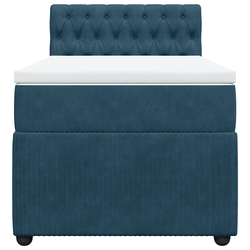 Giroletto a Molle con Materasso Blu 90x190 cm in Velluto