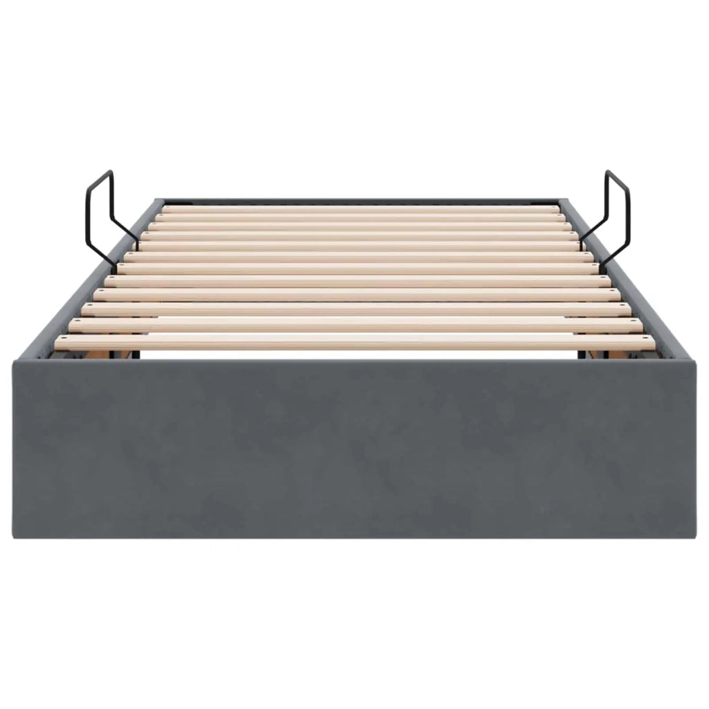 Letto ottomano Grigio Scuro 90 x 200 cm Velluto 3442857