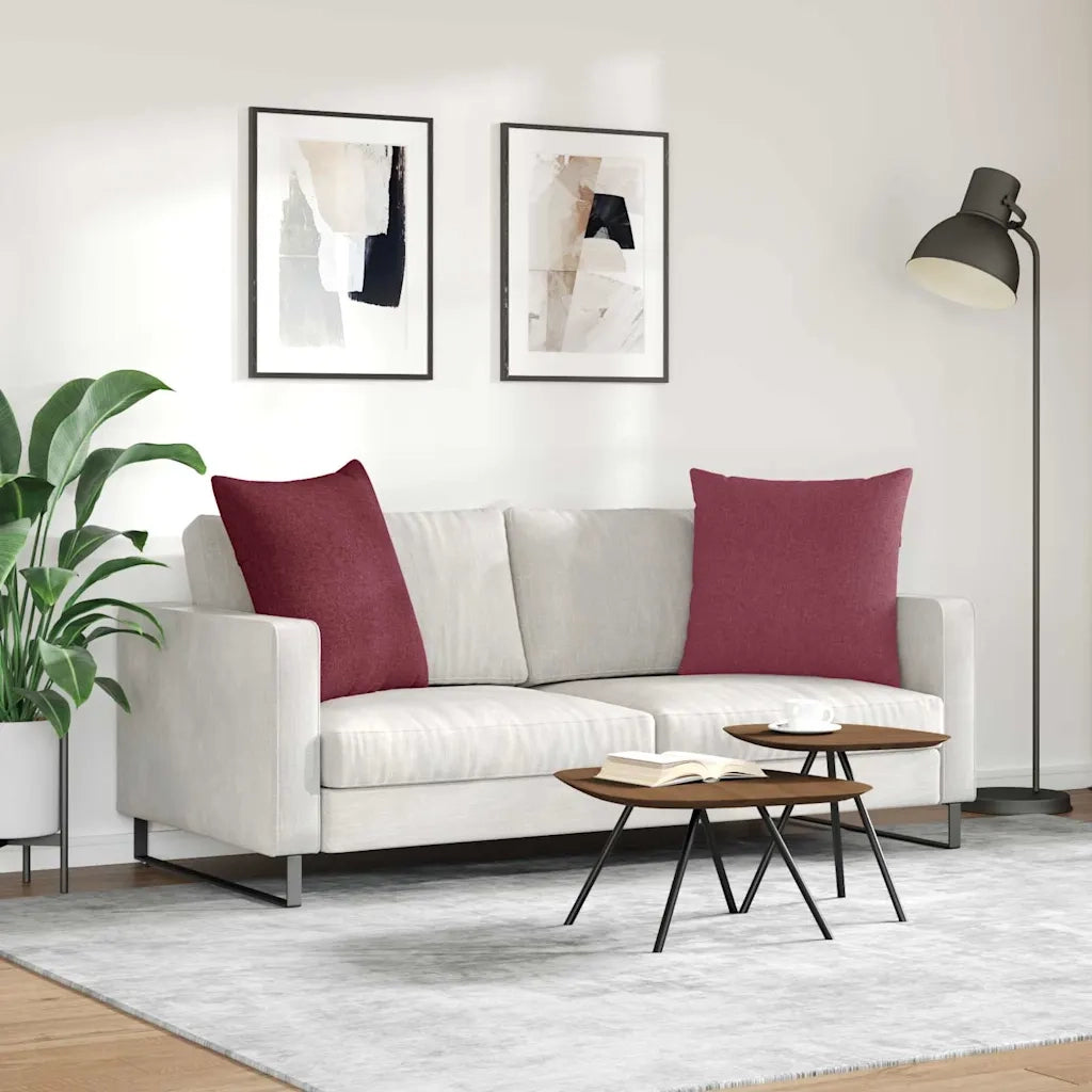 Cuscini da Divano 2 pcs Rosso Vino 60 x 60 cm Tessuto 42014000