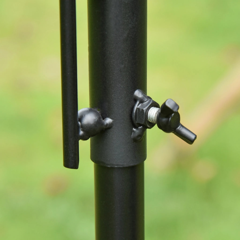 Mangiatoia per Uccelli con 4 Ganci, Spiedo, Ciotole ¨C Minimal ¨C Nero 208 cm