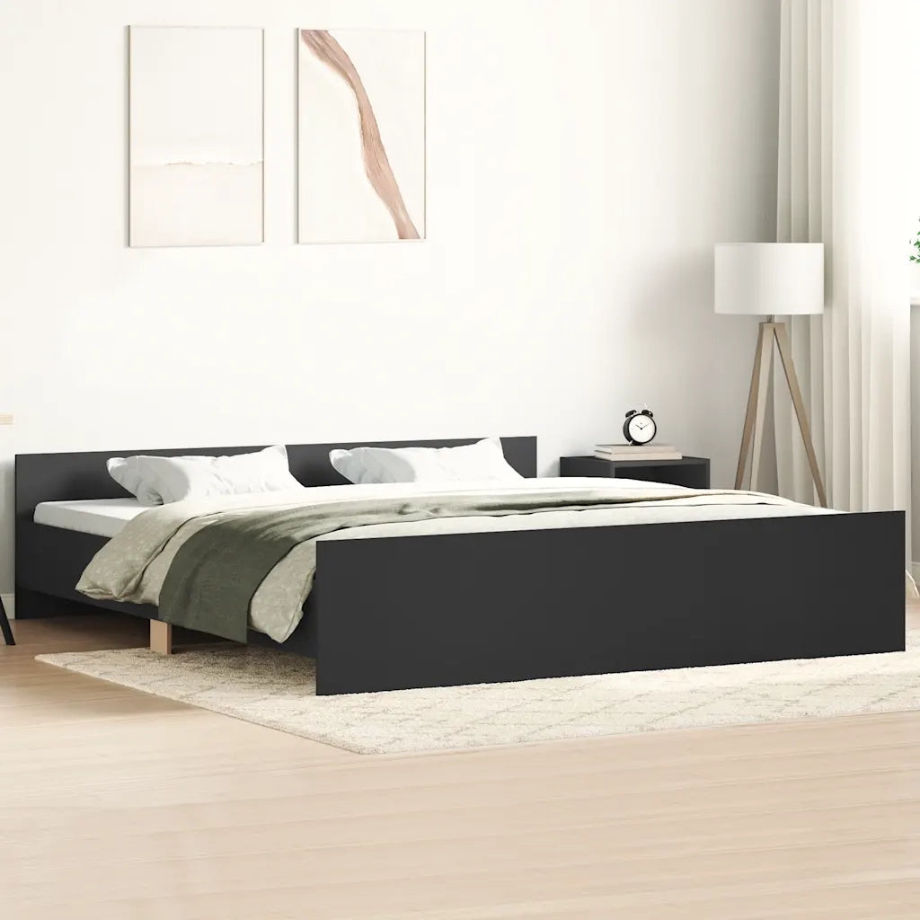 Giroletto con Testiera e Pediera Nero 200x200 cm