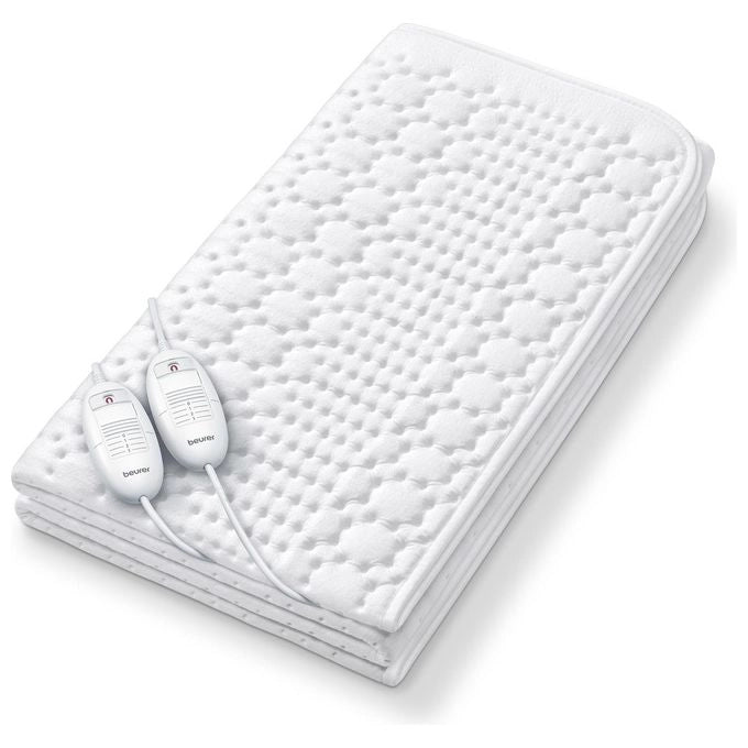 Beurer TS26 Coprimaterasso Termico Matrimoniale Micropile 2 Zone 3 Livelli 140x150 cm colore Bianco