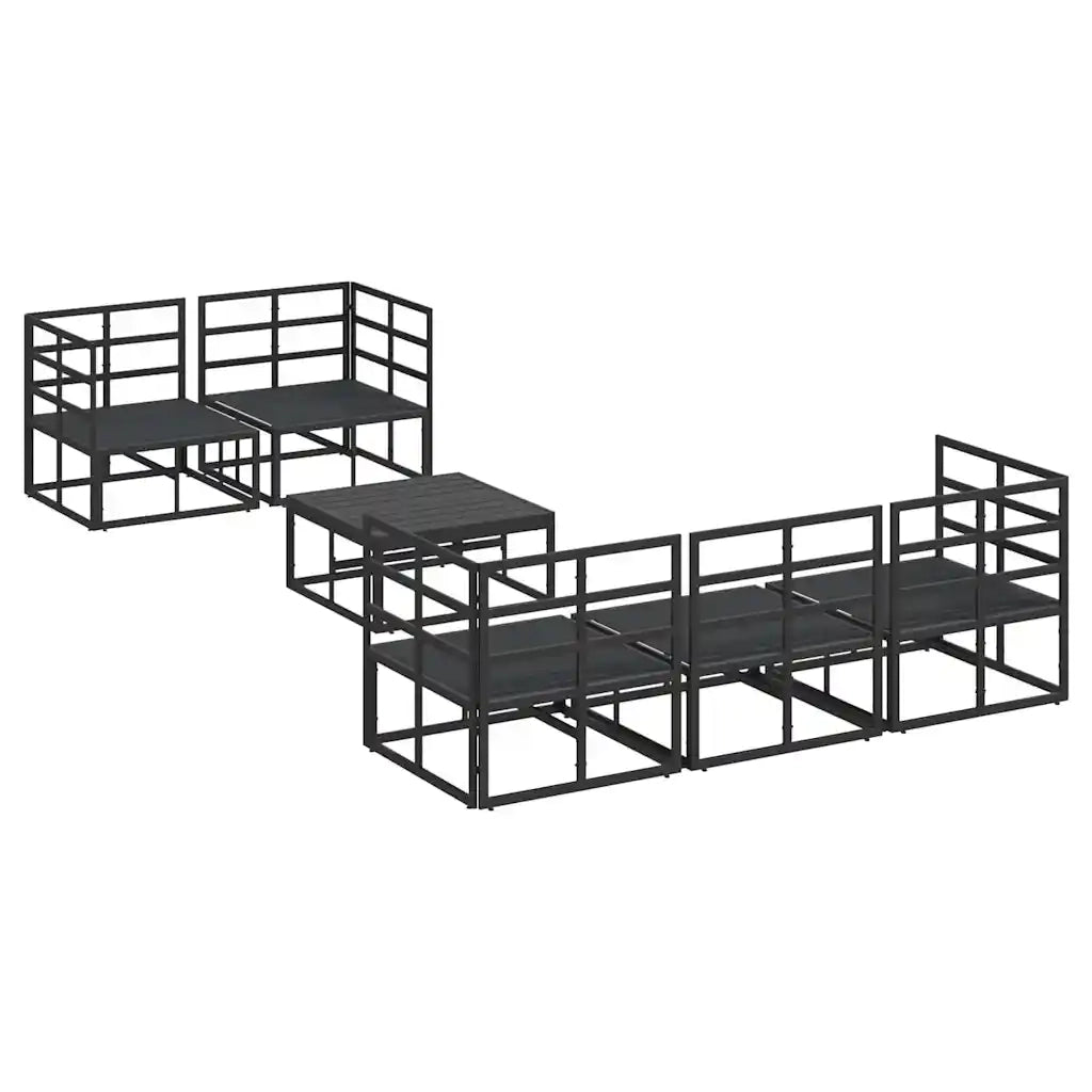 Set Divano da Giardino con cuscino 6 pcs Nero Acciaio 3378948